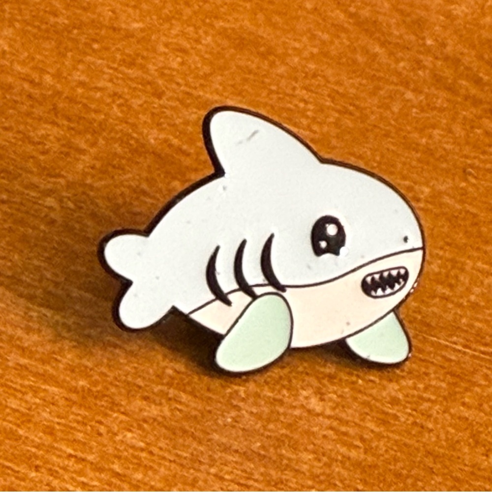 Charming Shark Enamel Pin - White and‎ Cream